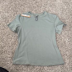 SKIMS Short Sleeve Crewneck Tee in Sage